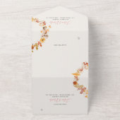 ボヘミア乾素朴フローラ秋秋結婚ズ オールインワン招待状 (外側)