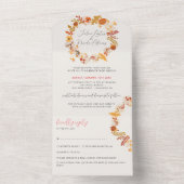 ボヘミア乾素朴フローラ秋秋結婚ズ オールインワン招待状 (内側)