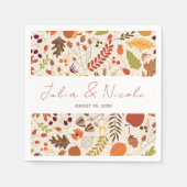 ボヘミア乾素朴フローラ秋秋結婚ズ スタンダードカクテルナプキン (正面)