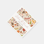 ボヘミア乾素朴フローラ秋秋結婚ズ スタンダードカクテルナプキン (角)