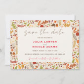 ボヘミア乾素朴フローラ秋秋結婚ズ セーブザデート (正面)