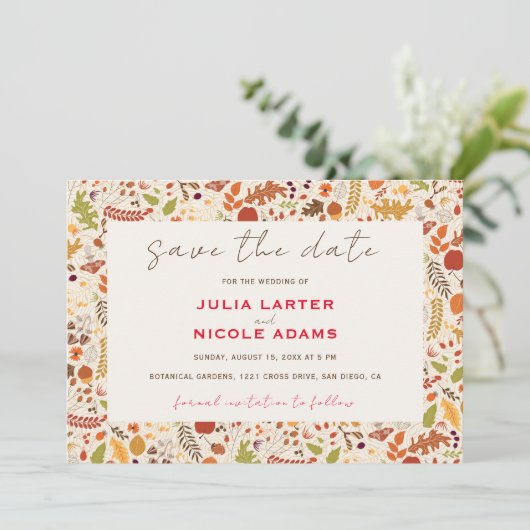 ボヘミア乾素朴フローラ秋秋結婚ズ セーブザデート (スタンド正面)