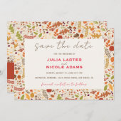 ボヘミア乾素朴フローラ秋秋結婚ズ セーブザデート (正面/裏面)