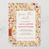 ボヘミア乾素朴フローラ秋秋結婚ズ セーブザデート (正面/裏面)