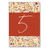 ボヘミア乾素朴フローラ秋秋結婚ズ テーブルナンバー (裏面)