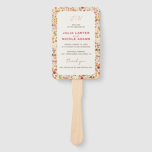 ボヘミア乾素朴フローラ秋秋結婚ズ ハンドファン (正面)