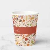 ボヘミア乾素朴フローラ秋秋結婚ズ 紙コップ (裏面)