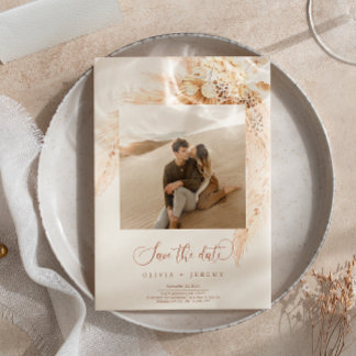 ボヘミア乾花とススキ写真 招待状