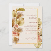 ボヘミア乾花結婚枠 招待状 (正面)