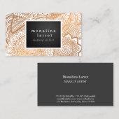 ボヘミア人のばら色の金ゴールドの手描きの落書き 名刺 (正面/裏面)