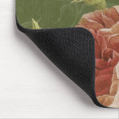 ボヘミア人はモモおよびオリーブ色に上がりました マウスパッド (コーナー)