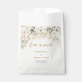 ボヘミア光ピンクバラユーカリ結婚金ゴールド フェイバーバッグ (正面)