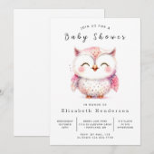 ボヘミア印刷可能フクロウ赤ちゃんシャワー 招待状 (正面/裏面)