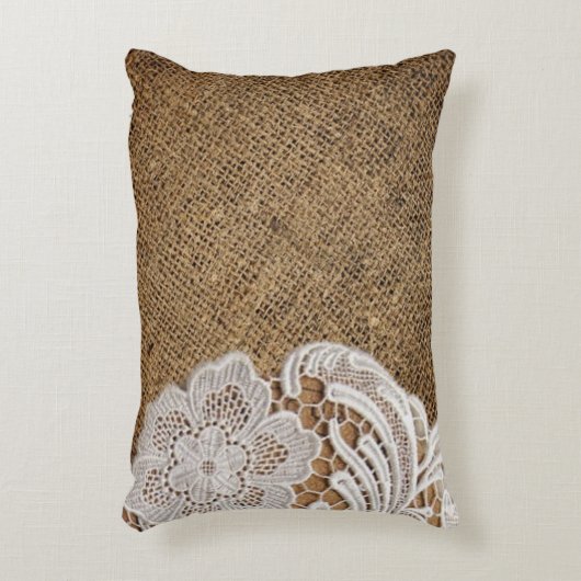 ボヘミア地方の田舎西部の田舎のラップとレース アクセントクッション (正面(垂直))