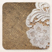 ボヘミア地方の田舎西部の田舎のラップとレース スクエアペーパーコースター (正面)