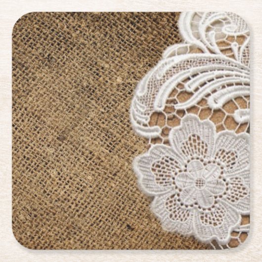 ボヘミア地方の田舎西部の田舎のラップとレース スクエアペーパーコースター (正面)