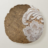 ボヘミア地方の田舎西部の田舎のラップとレース ラウンドクッション (正面)