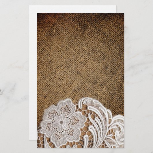 ボヘミア地方の田舎西部の田舎のラップとレース 便箋 (正面/裏面)