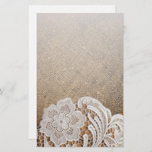 ボヘミア地方の田舎西部の田舎のラップとレース 便箋 (正面/裏面)