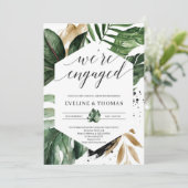 ボヘミア夏の熱帯葉婚約 招待状 (スタンド正面)