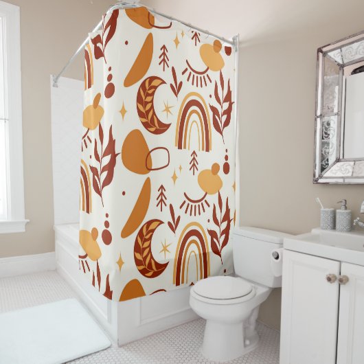 ボヘミア抽象芸術幾何学的シャワーカーテン シャワーカーテン (インサイチュ)