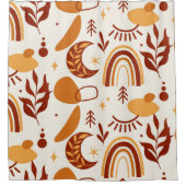 ボヘミア抽象芸術幾何学的シャワーカーテン シャワーカーテン (正面)