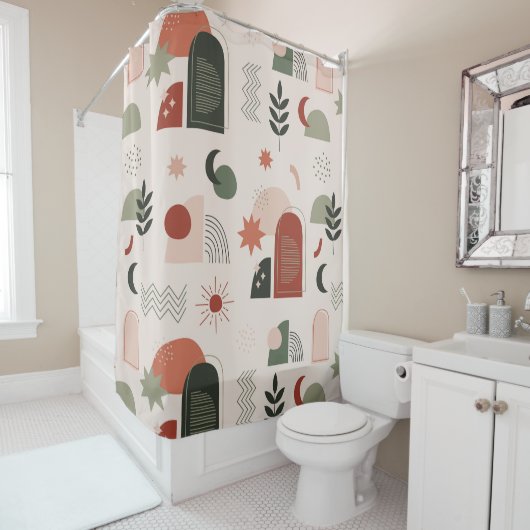 ボヘミア抽象芸術幾何学的シャワーカーテン シャワーカーテン (インサイチュ)