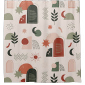 ボヘミア抽象芸術幾何学的シャワーカーテン シャワーカーテン (正面)