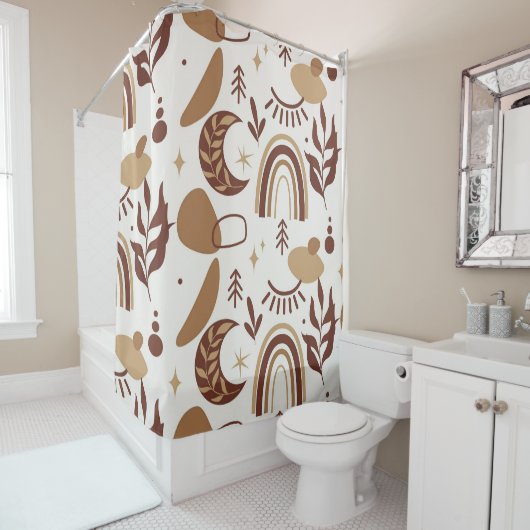 ボヘミア抽象芸術幾何学的シャワーカーテン シャワーカーテン (インサイチュ)