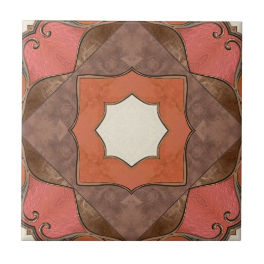 ボヘミア抽象芸術幾何学芸術陶磁器タイル タイル (正面)