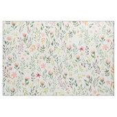 ボヘミア水彩葉と花 ファブリック (ファットクウォーター)