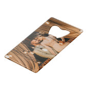 ボヘミア熱帯花フォト結婚式の引き出物 クレジットカード栓抜き (裏面アングル)