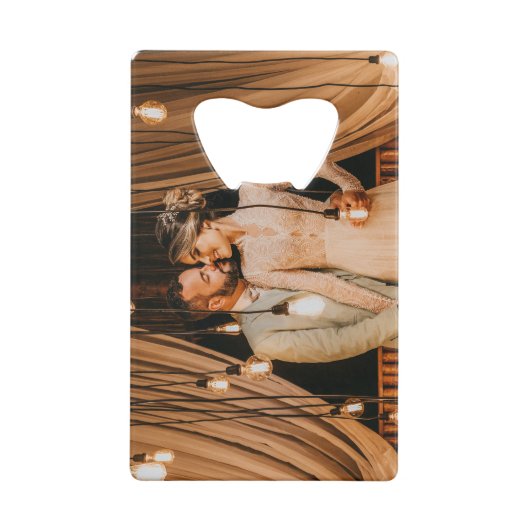 ボヘミア熱帯花フォト結婚式の引き出物 クレジットカード栓抜き (裏面)