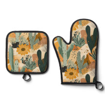 ボヘミア砂漠サボテンと花の模様