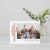 ボヘミア砂漠サボテンの家族写真 箔シーズンポストカード (立ち正面)