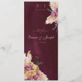 ボヘミア秋ブルゴーニュ結婚フローラのフラットメニュー メニュー (裏面)