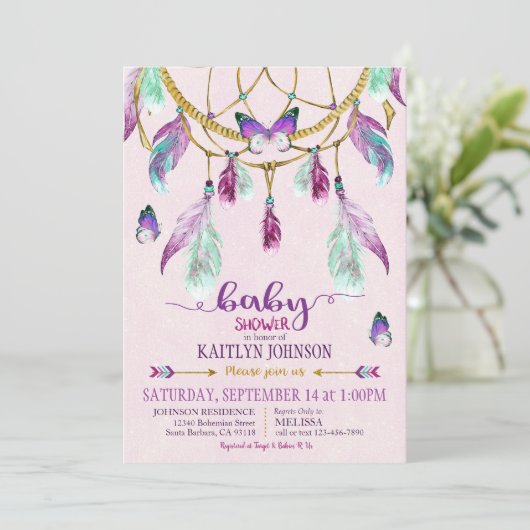 ボヘミア系アメリカ人ドリーム捕手ベビーシャワー 招待状 (スタンド正面)