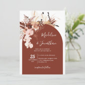 ボヘミア素朴ン・フローラ・ア結婚ーチ 招待状 (スタンド正面)