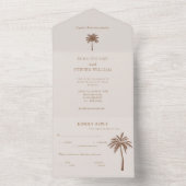 ボヘミア結婚ヤシ オールインワン招待状 (内側)