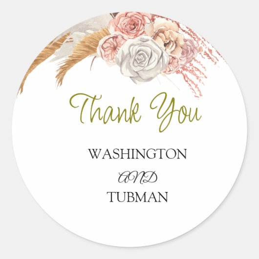 ボヘミア結婚式の引き出物クラシックラウンドS ラウンドシール (正面)