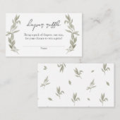 ボヘミア緑の赤ちゃんシャワーおむつラッフルインサート エンクロージャーカード (正面/裏面)