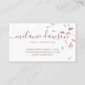 ボヘミア自然圧乾葉乾燥ヨガ写真 名刺 (裏面)