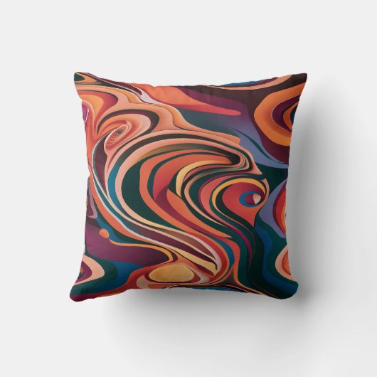 ボヘミア色の抽象デザイン クッション (裏面)