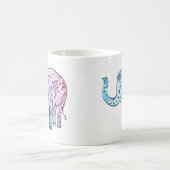 ボヘミア象のパステル調の花の美しい コーヒーマグカップ (中央)