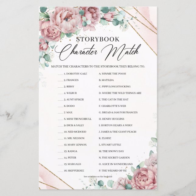 ボヘミア赤面バラストーリーブックキャラクターの一致 (正面)