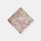 ボヘミア赤面ピンクコラージュフローラタイポグラフィ スタンダードカクテルナプキン (角)
