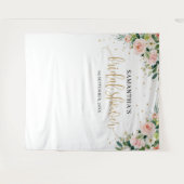 ボヘミア赤面ピンクフローラバラブライダルシャワー タペストリー (正面(横))