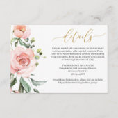 ボヘミア赤面ピンク桃フローラ金ゴールド詳細カード エンクロージャーカード (正面)