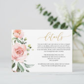 ボヘミア赤面ピンク桃フローラ金ゴールド詳細カード エンクロージャーカード (スタンド正面)