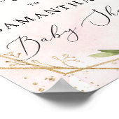 ボヘミア赤面ブルゴーニュ赤ちゃんシャワー歓迎サイン ポスター (角)